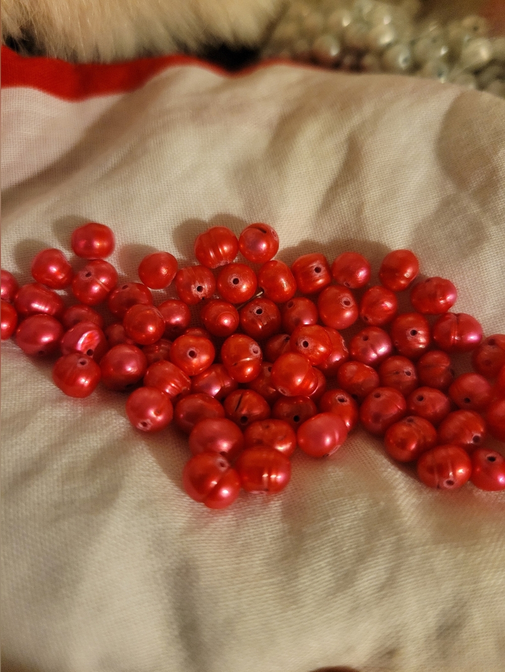 Genuine Dyed Red Pearl Beads • Vibrant Loose Real Pearls • Jewelry Making Craft